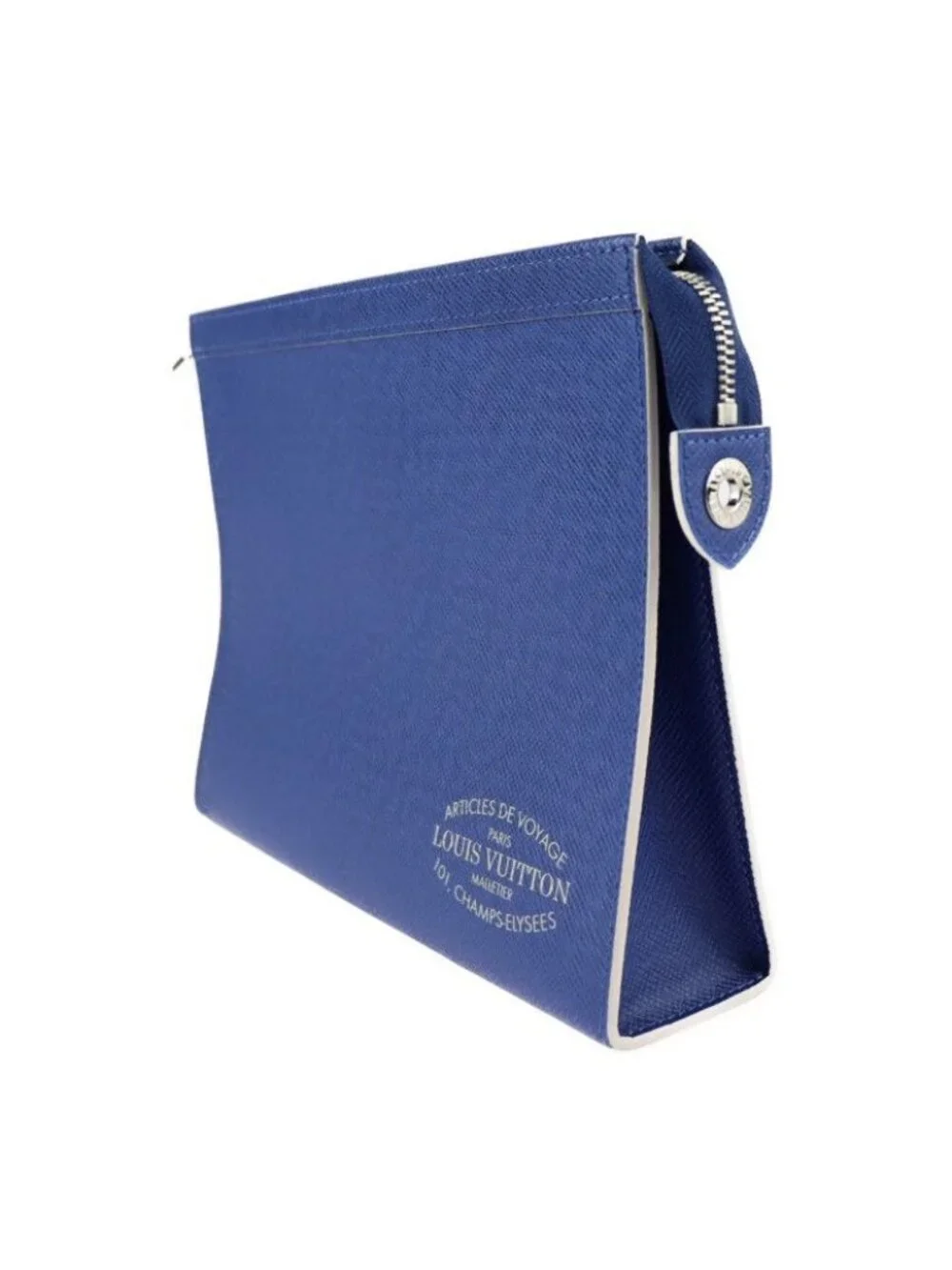Louis Vuitton Pochette Voyage MM Second Bag Leather Cobalt Blue Silver